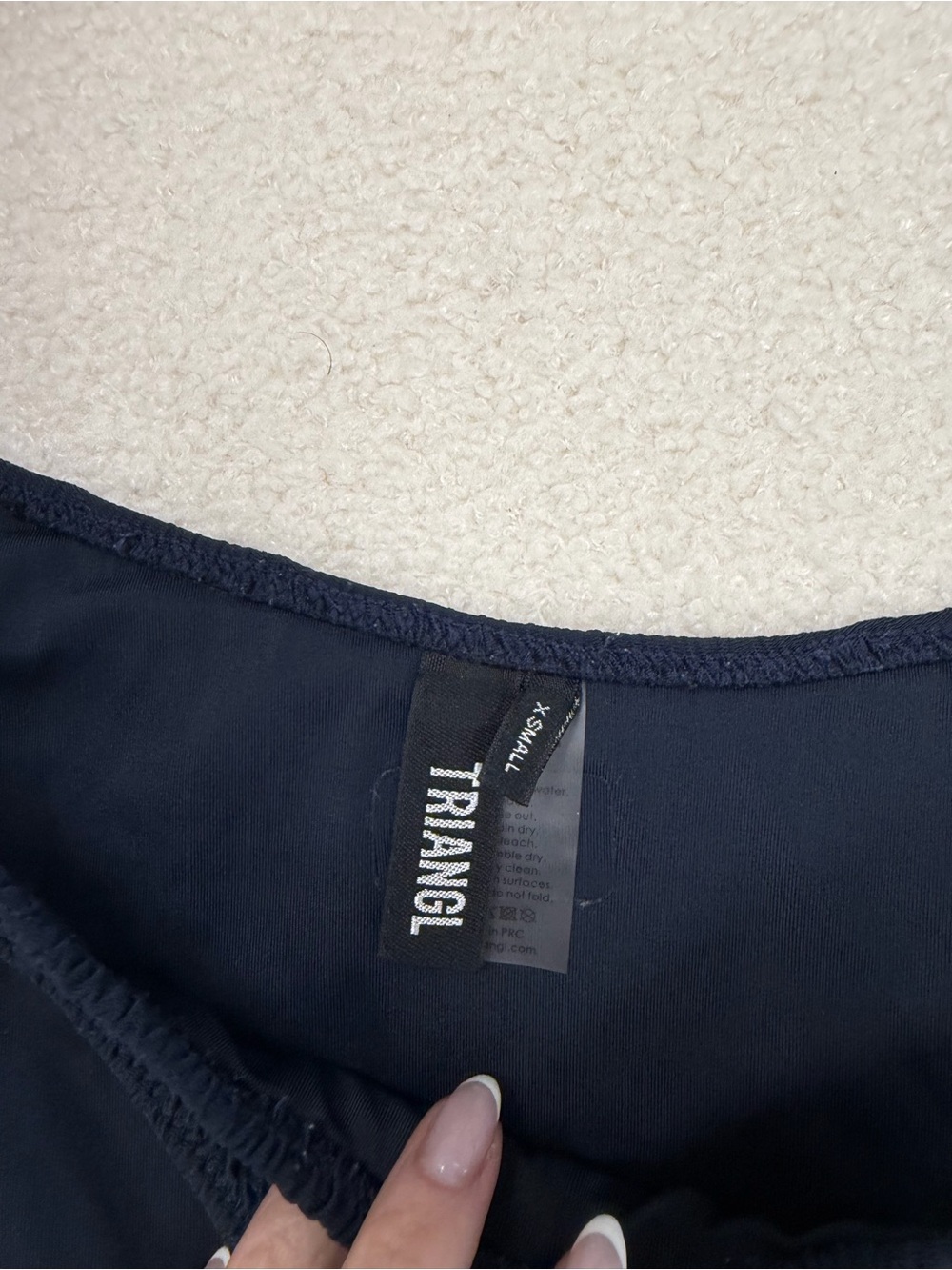 Triangl Crinkle Bikini Bottom Sz XS EUC in Navy Beach Pool Vacation Swim‎ Resort - Picture 4 of 9
